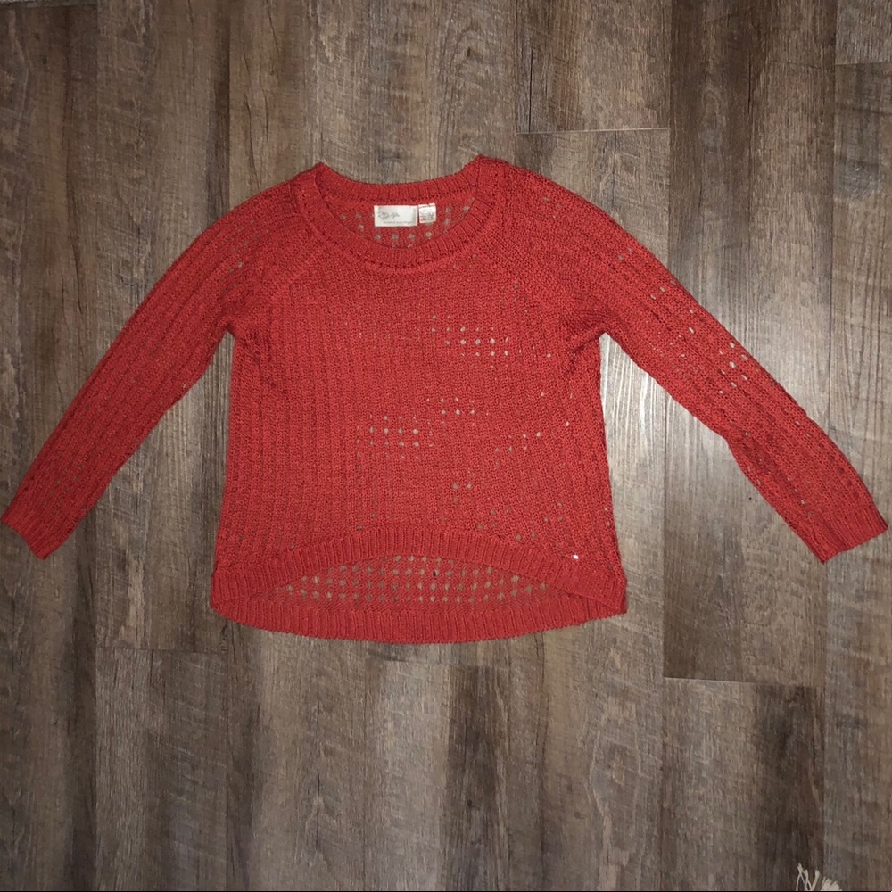 RD Style Crop Knit Sweater - Orange